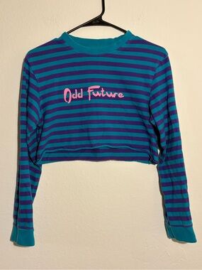 Odd Future OFWGKTA Cropped Striped Long Sleeve Tee Small